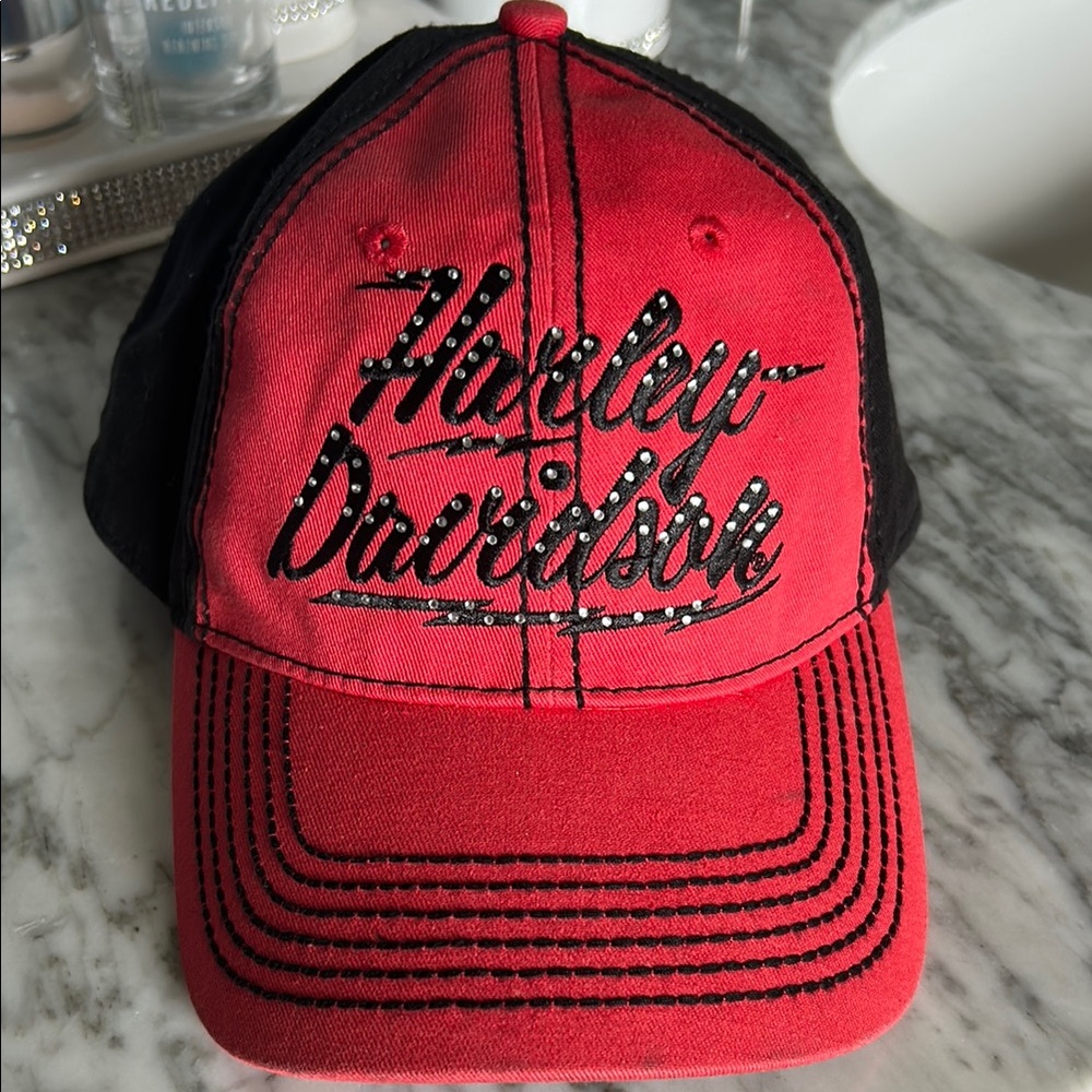 Harley-Davidson Red and Black Cap